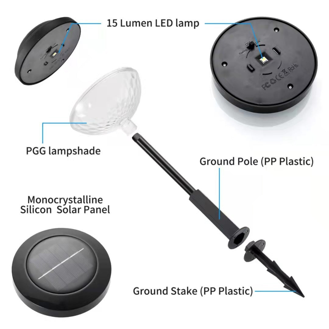 Outdoor Solar Lawn Water Droplets Colorfully Inserted Lights