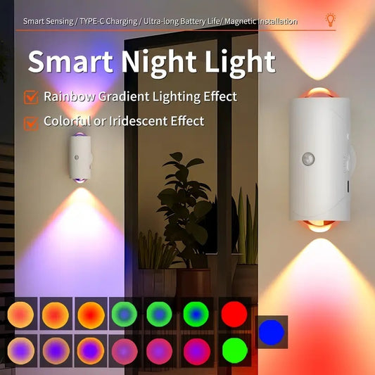 RGB Gradient LED Night Light With Motion Sensor